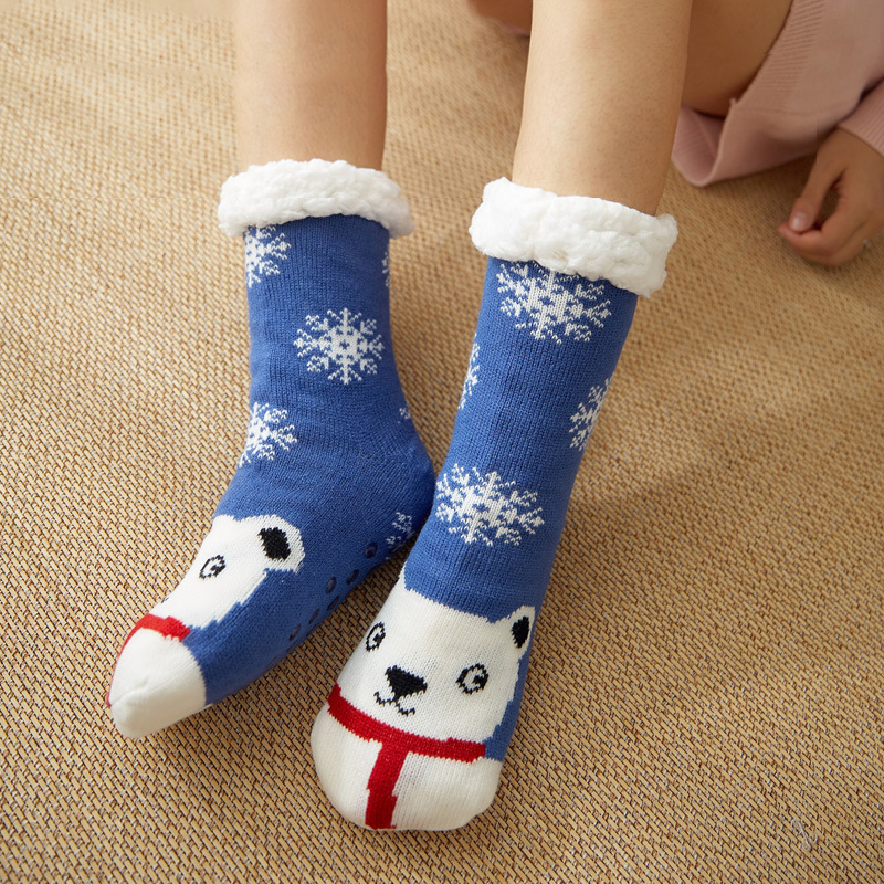12 Pairs Slipper Socks Autumn Winter Socks Adult Cartoon Floor Socks Plus Thick Velvet Thick Carpet Home-slip Socks Sleep